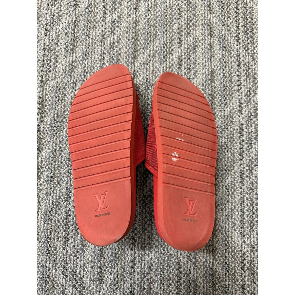 Louis Vuitton Red Monogram Slide Sandals Size 8.5 - Picture 3 of 7
